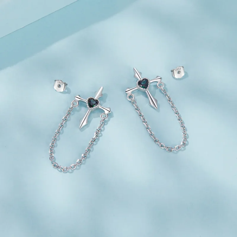 (kép) PANDORA Style Chain keresztfülbevaló - SCE1808 - Megtekintés 4