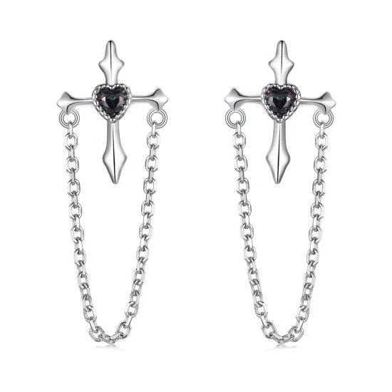 (kép) PANDORA Style Chain keresztfülbevaló - SCE1808