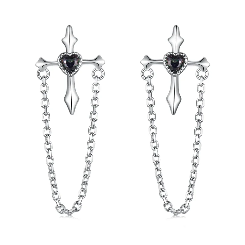 (kép) PANDORA Style Chain keresztfülbevaló - SCE1808