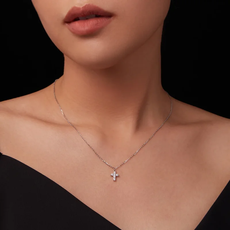 (kép) PANDORA Style Cross nyaklánc (egy tanúsítvánnyal) - MSN039 - Megtekintés 7