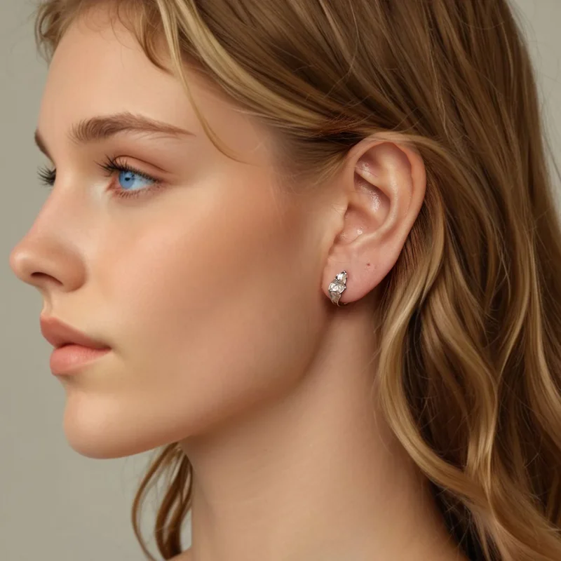 (kép) PANDORA Style csillogó ezüst fülbevaló - BSE1062 - Megtekintés 7