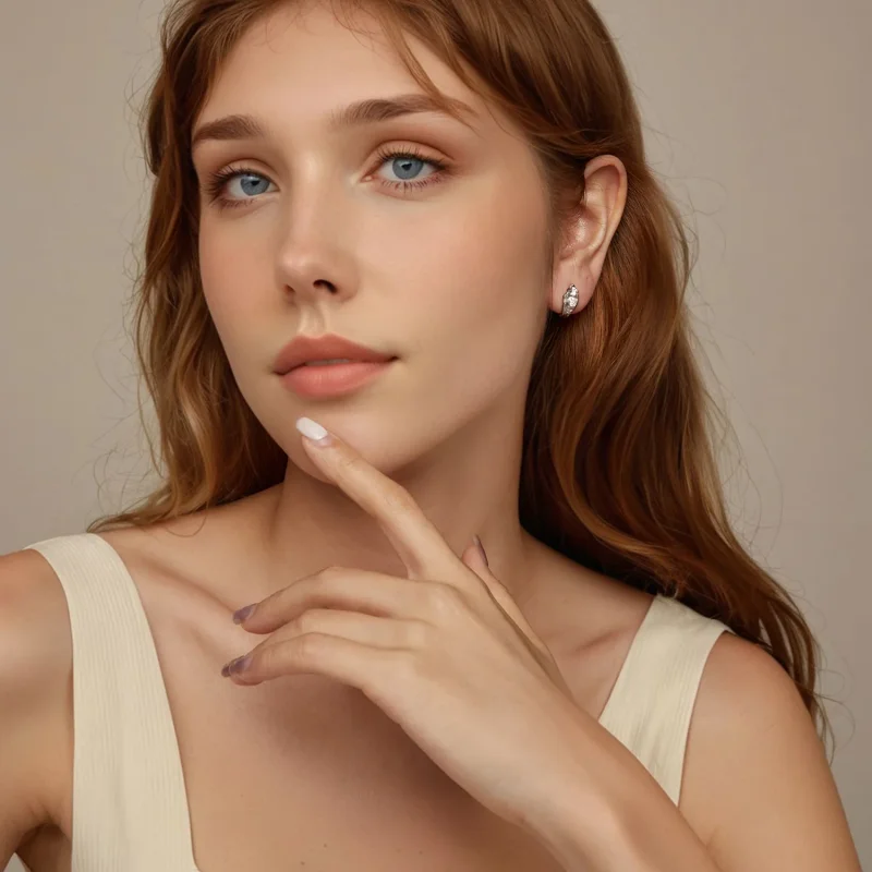 (kép) PANDORA Style csillogó ezüst fülbevaló - BSE1062 - Megtekintés 8