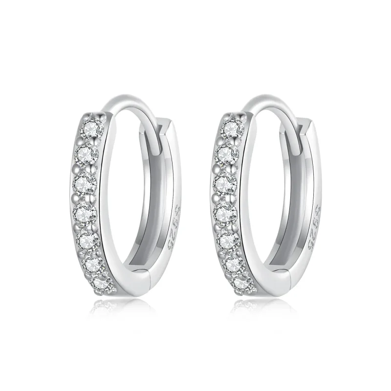 (kép) PANDORA Style Egyszerű sterling ezüst fülbevaló - BSE1060-AS