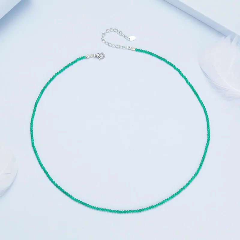 (kép) PANDORA Style Green achát kulcscsont nyaklánc - BSN403 - Megtekintés 4
