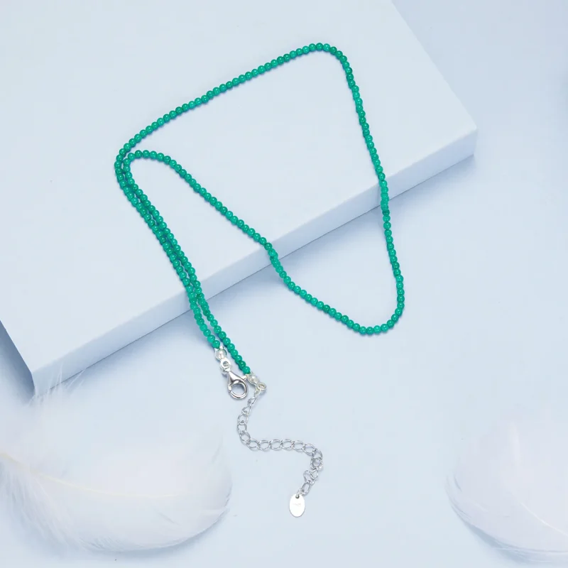 (kép) PANDORA Style Green achát kulcscsont nyaklánc - BSN403 - Megtekintés 5