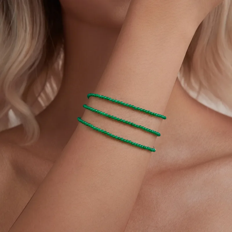 (kép) PANDORA Style Green achát kulcscsont nyaklánc - BSN403 - Megtekintés 7