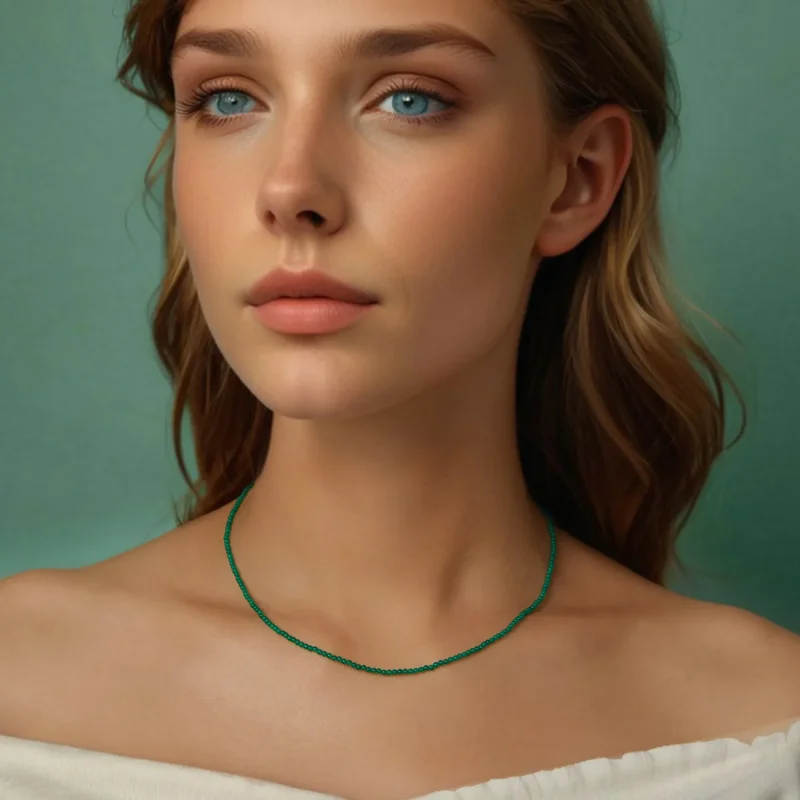 (kép) PANDORA Style Green achát kulcscsont nyaklánc - BSN403 - Megtekintés 9