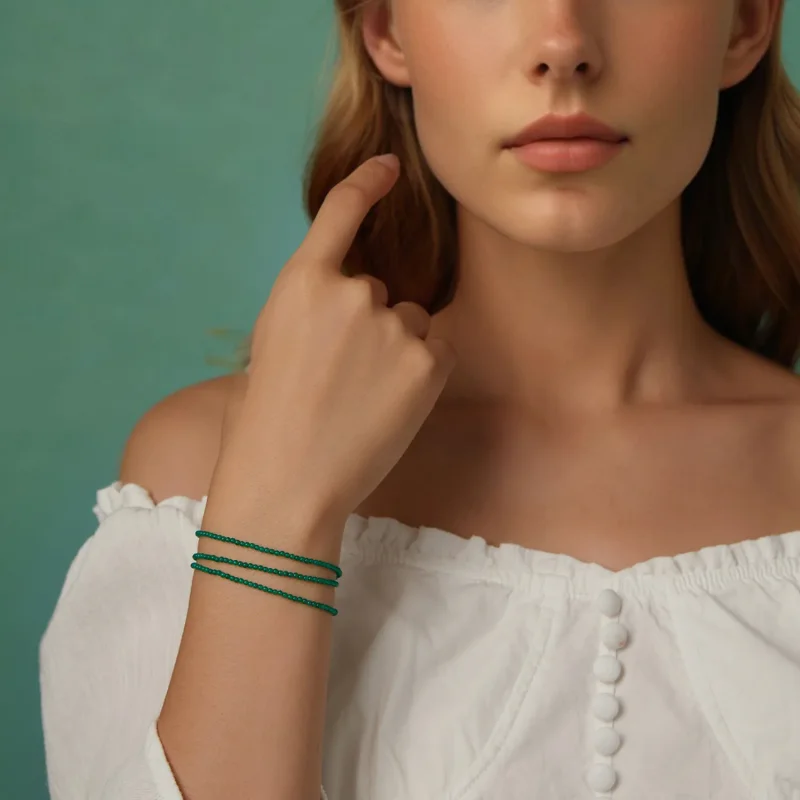 (kép) PANDORA Style Green achát kulcscsont nyaklánc - BSN403 - Megtekintés 10