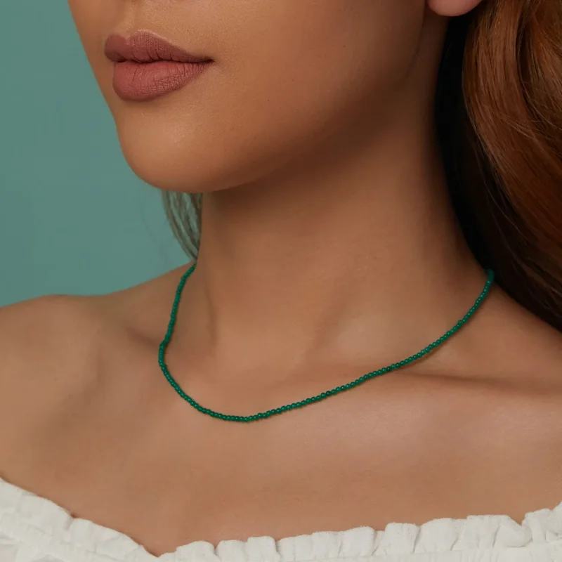 (kép) PANDORA Style Green achát kulcscsont nyaklánc - BSN403 - Megtekintés 11
