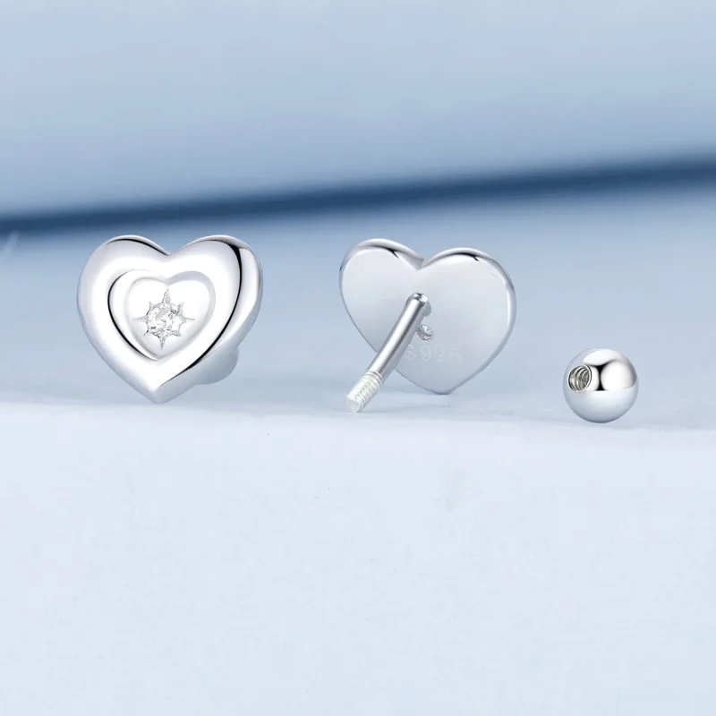 (kép) PANDORA Style Heart Starburst fülbevaló - BSE1045 - Megtekintés 2