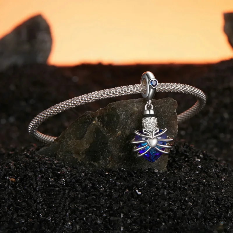 (kép) PANDORA Style Memorial Rose Heart Blue - BSC1058-BU - Megtekintés 3