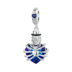 (kép) PANDORA Style Memorial Rose Heart Blue - BSC1058-BU