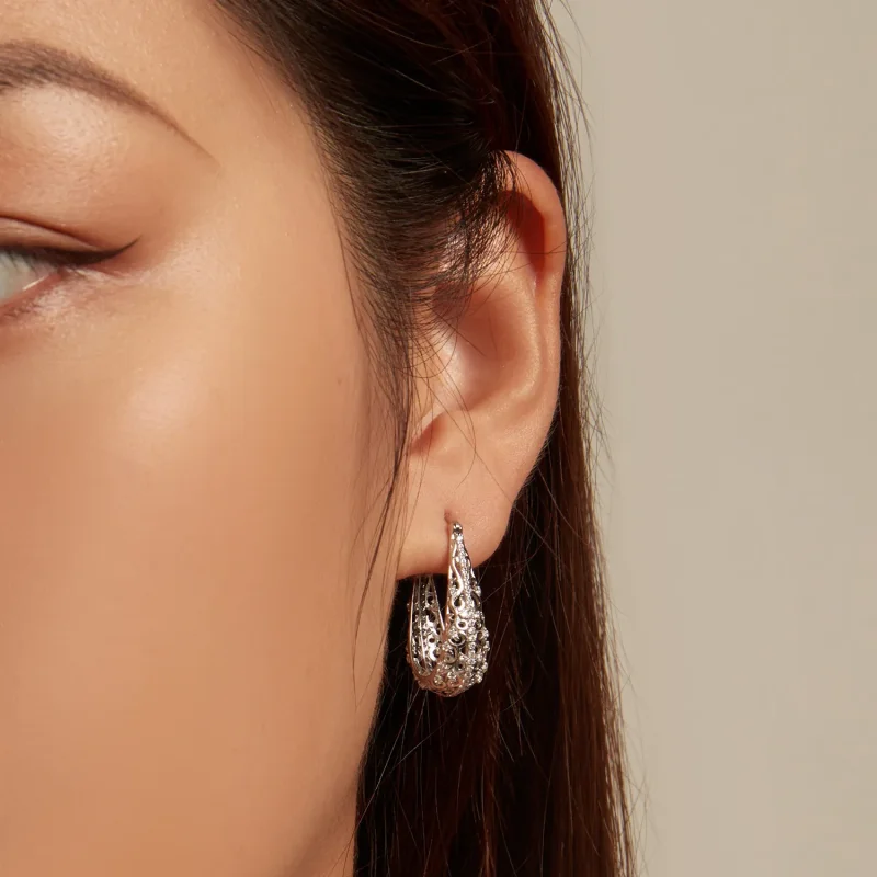 (kép) PANDORA Style Mintás fülbevaló - BSE753 - Megtekintés 5
