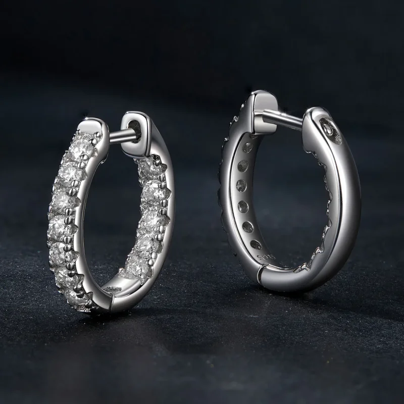 (kép) PANDORA Style Moissanite csillogó fülbevaló (egy tanúsítvánnyal) - MSE060 - Megtekintés 3