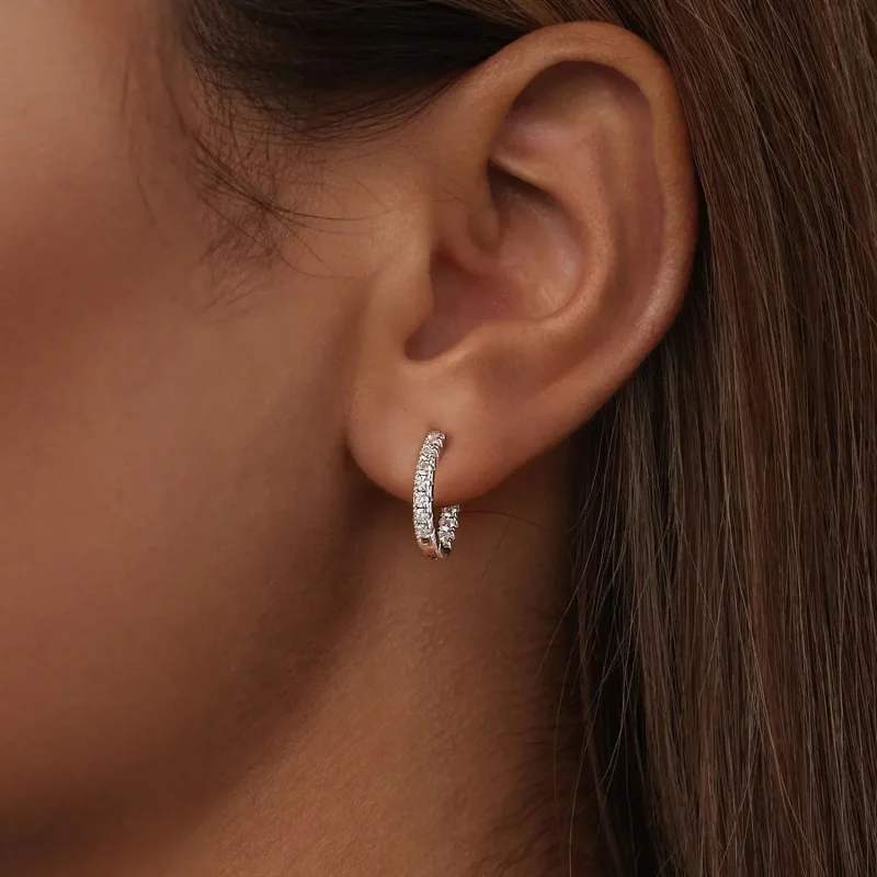 (kép) PANDORA Style Moissanite csillogó fülbevaló (egy tanúsítvánnyal) - MSE060 - Megtekintés 6