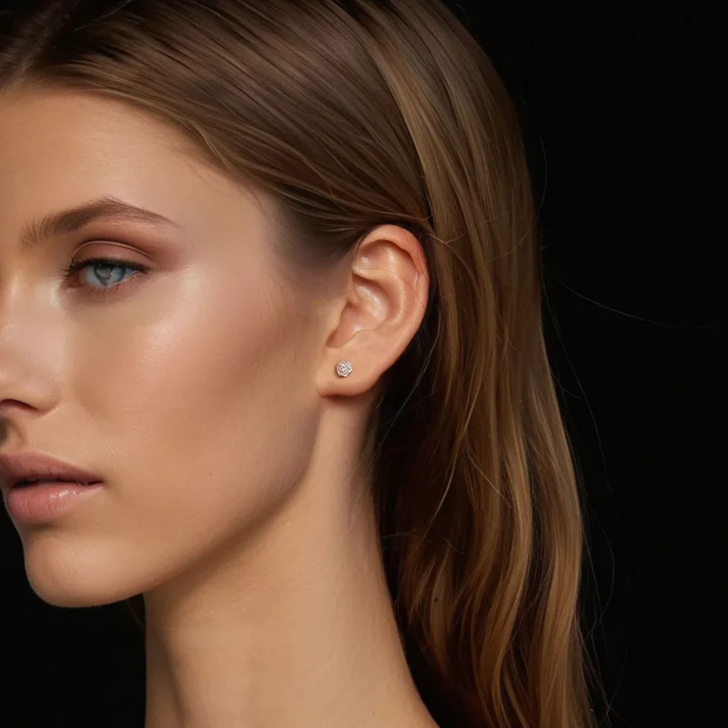 (kép) PANDORA Style Moissanite fülbevaló (egy tanúsítvánnyal) - MSE059 - Megtekintés 7