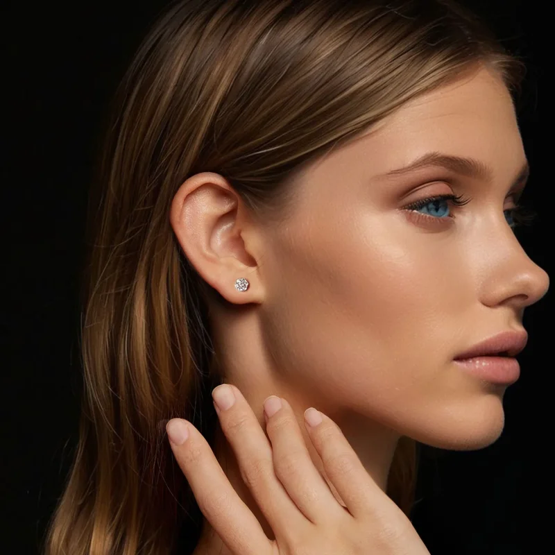 (kép) PANDORA Style Moissanite fülbevaló (egy tanúsítvánnyal) - MSE059 - Megtekintés 8