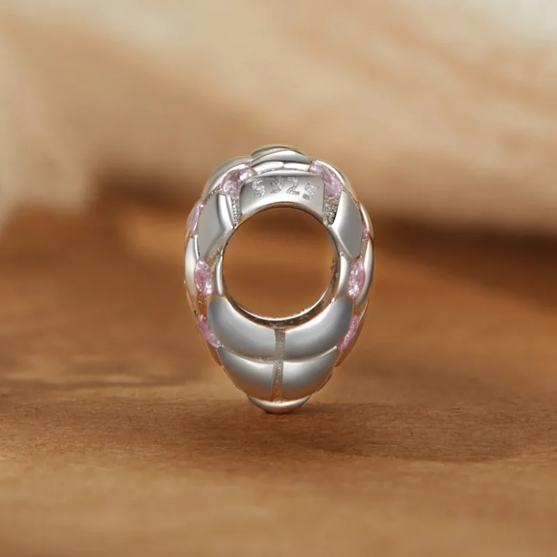 (kép) PANDORA Style Pink gyémánt szívgyöngy - BSC1054 - Megtekintés 3