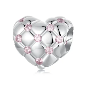 (kép) PANDORA Style Pink gyémánt szívgyöngy - BSC1054