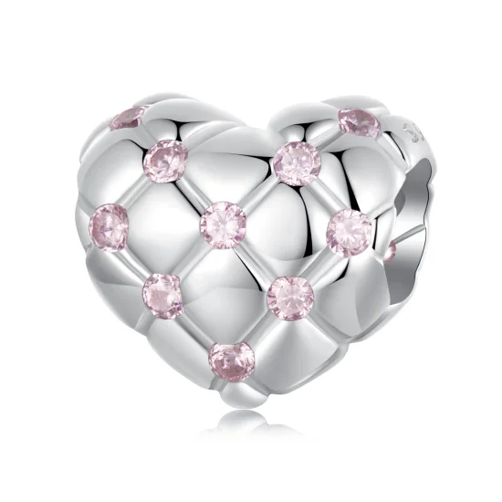 (kép) PANDORA Style Pink gyémánt szívgyöngy - BSC1054