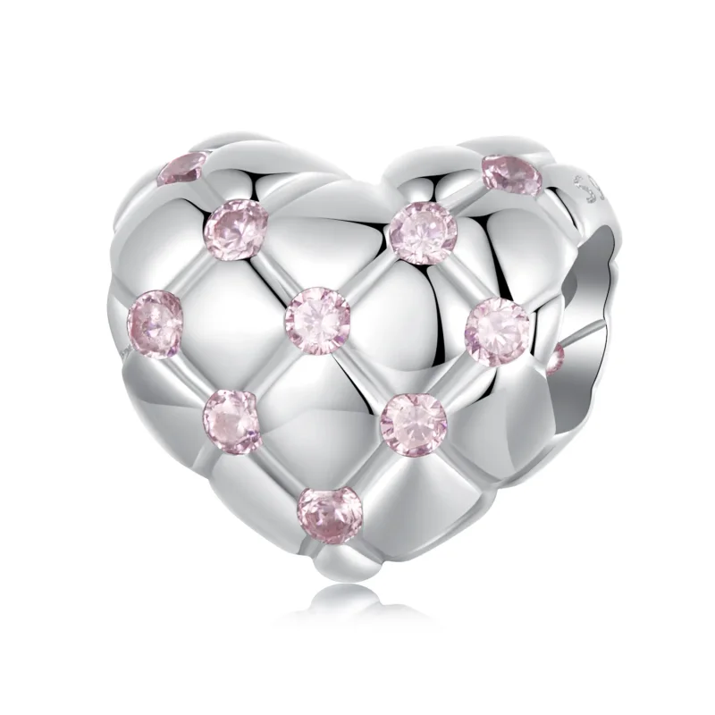 (kép) PANDORA Style Pink gyémánt szívgyöngy - BSC1054
