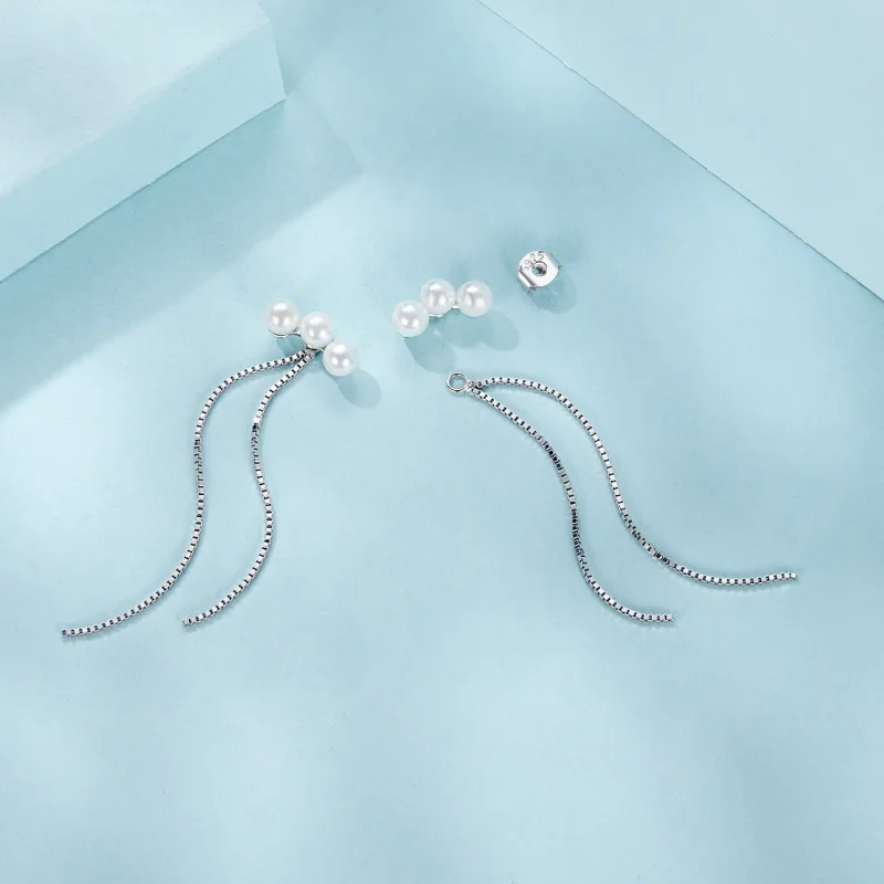 (kép) PANDORA Style Shell Pearl Bojt fülbevaló - SCE1777 - Megtekintés 3