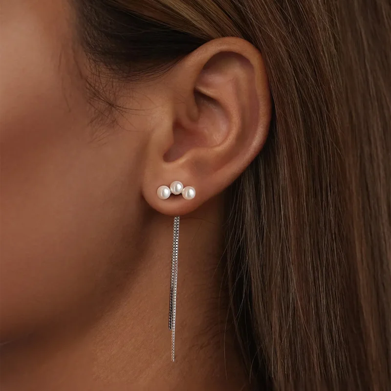 (kép) PANDORA Style Shell Pearl Bojt fülbevaló - SCE1777 - Megtekintés 6
