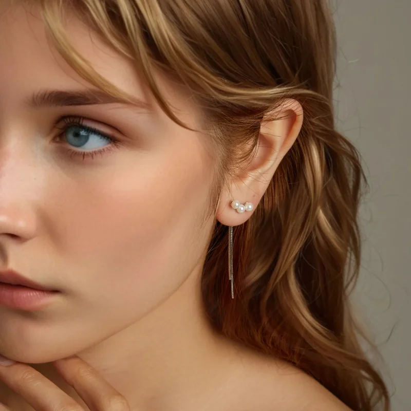 (kép) PANDORA Style Shell Pearl Bojt fülbevaló - SCE1777 - Megtekintés 8