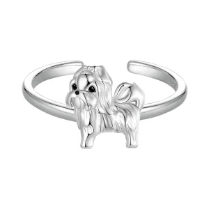 (kép) PANDORA Style Shih Tzu kutya nyitógyűrű - SCR1073-E