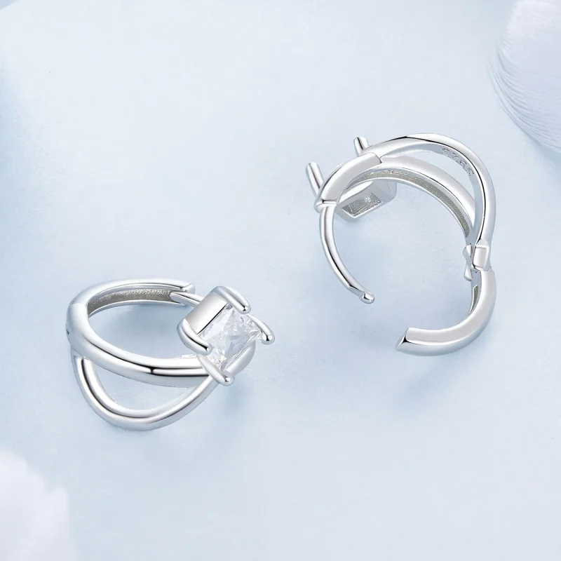 (kép) PANDORA Style Square cirkónium kétrétegű fülcsipesz - BSE1052 - Megtekintés 4
