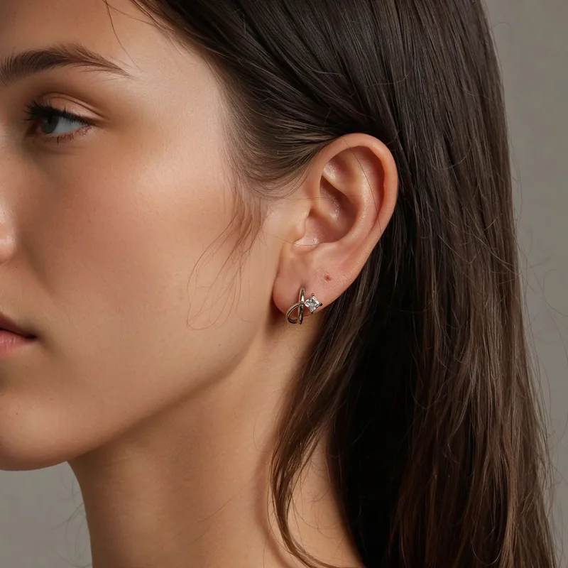 (kép) PANDORA Style Square cirkónium kétrétegű fülcsipesz - BSE1052 - Megtekintés 8