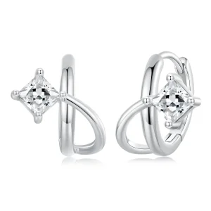 PANDORA Style Square cirkónium kétrétegű fülcsipesz - BSE1052 (kép) PANDORA Style Square cirkónium kétrétegű fülcsipesz - BSE1052