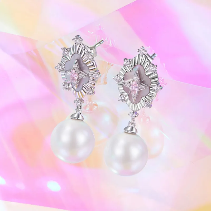 (kép) PANDORA Style Starlight rózsaszín fülbevaló - YIE246 - Megtekintés 2