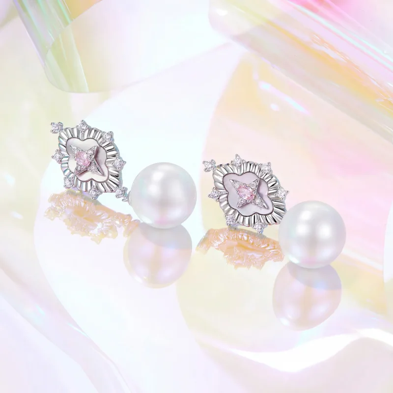 (kép) PANDORA Style Starlight rózsaszín fülbevaló - YIE246 - Megtekintés 3