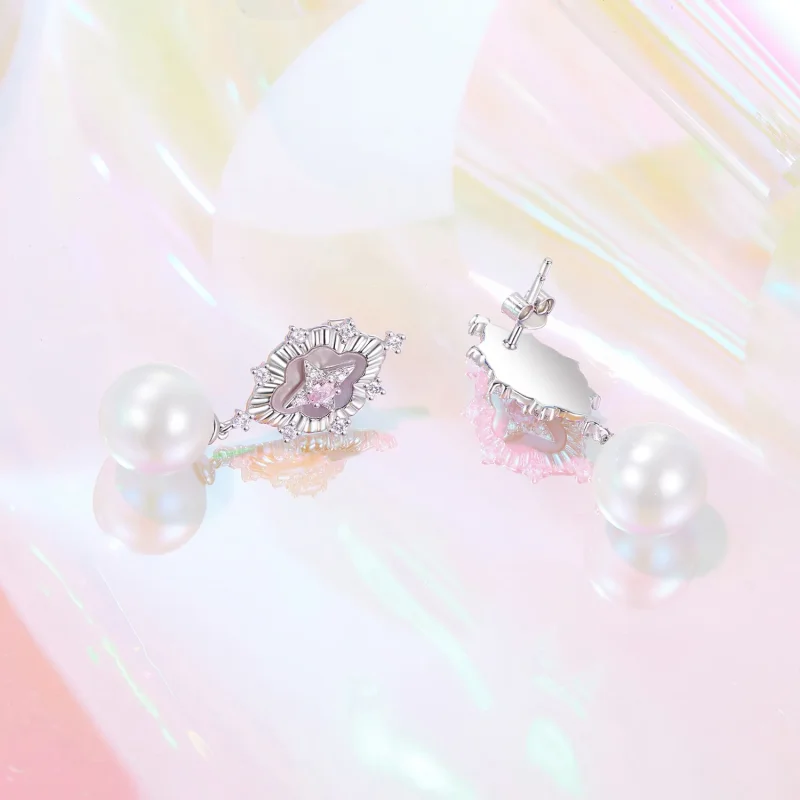 (kép) PANDORA Style Starlight rózsaszín fülbevaló - YIE246 - Megtekintés 4