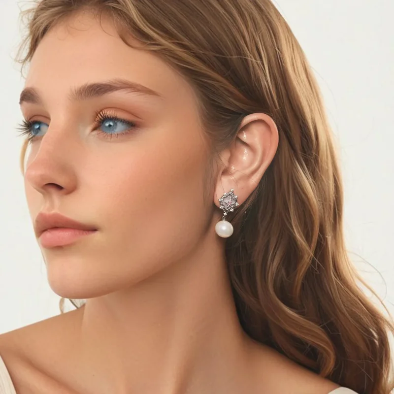 (kép) PANDORA Style Starlight rózsaszín fülbevaló - YIE246 - Megtekintés 7