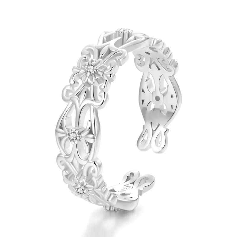 (kép) PANDORA Style Vintage palota mintás széles gyűrű - BSR575-E