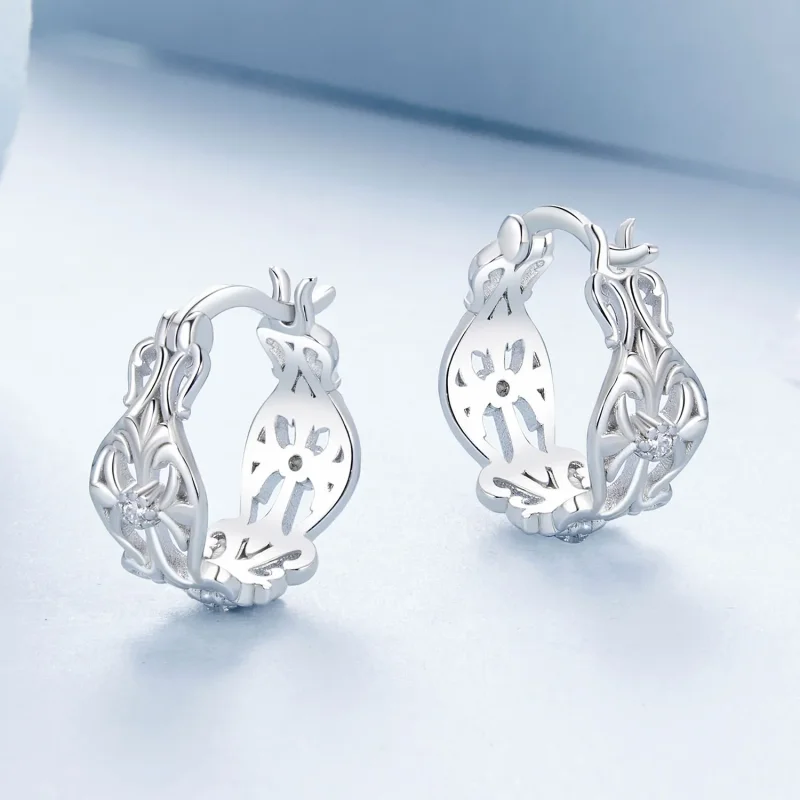 (kép) PANDORA Style Vintage palotamintás fülbevaló - BSE1055 - Megtekintés 3