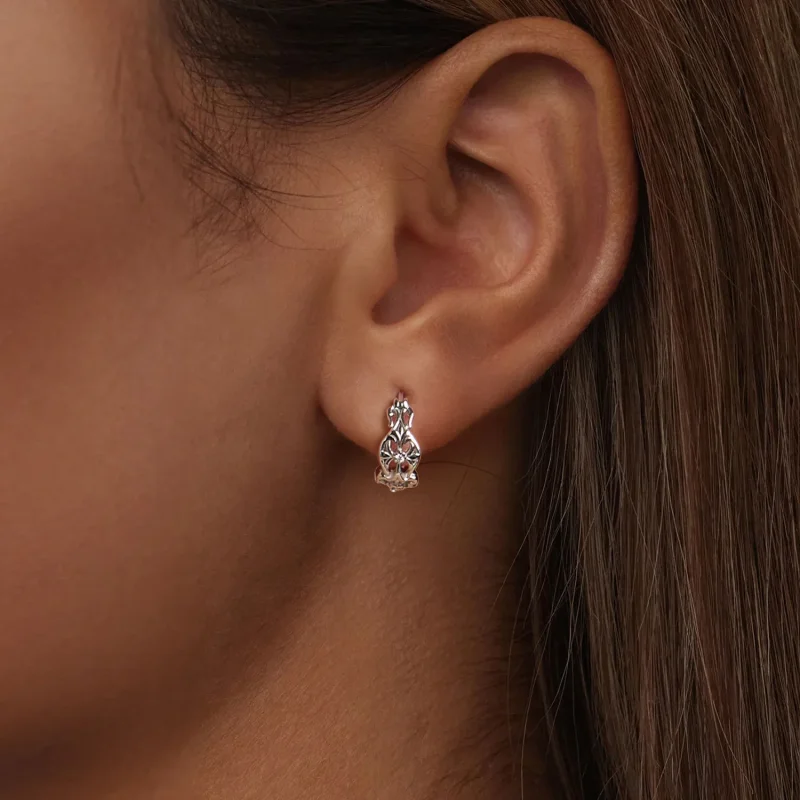 (kép) PANDORA Style Vintage palotamintás fülbevaló - BSE1055 - Megtekintés 6