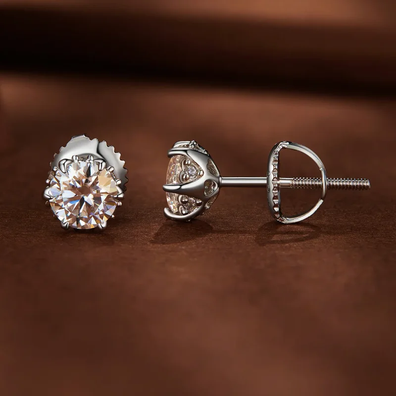 (kép) Pandora stílusú 0,5 karátos Moissanite fülbevaló - MSE020-S - Megtekintés 2