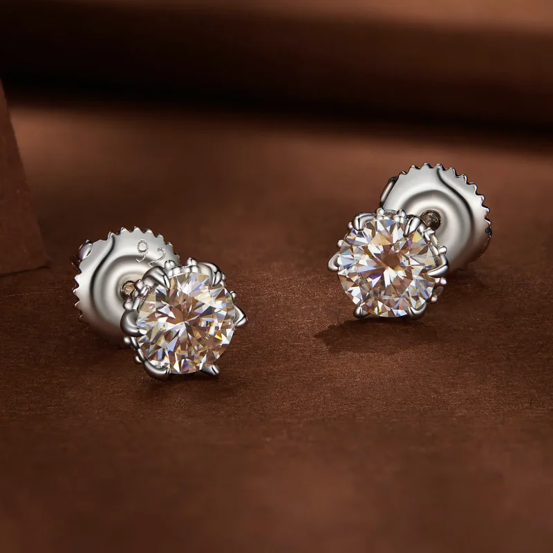(kép) Pandora stílusú 0,5 karátos Moissanite fülbevaló - MSE020-S - Megtekintés 3