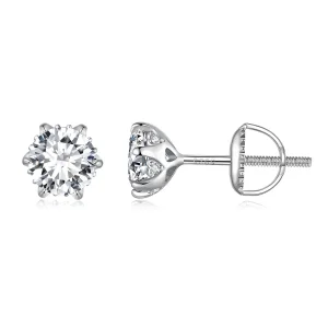 Pandora stílusú 0,5 karátos Moissanite fülbevaló - MSE020-S (kép) Pandora stílusú 0,5 karátos Moissanite fülbevaló - MSE020-S