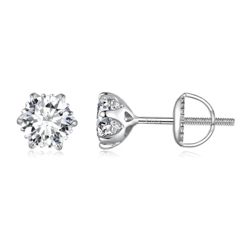 (kép) Pandora stílusú 0,5 karátos Moissanite fülbevaló - MSE020-S