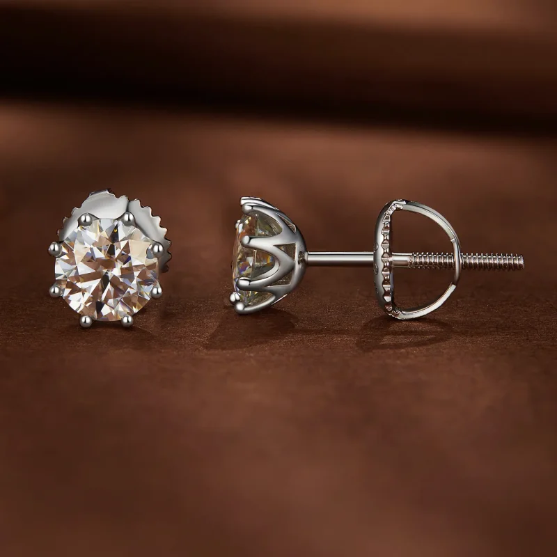 (kép) Pandora stílusú 0,5 karátos Moissanite karikafülbevalók - MSE019-S - Megtekintés 3