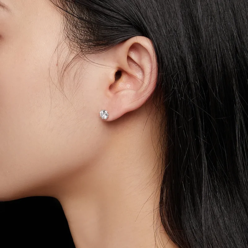 (kép) Pandora stílusú 0,5 karátos Moissanite karikafülbevalók - MSE019-S - Megtekintés 5