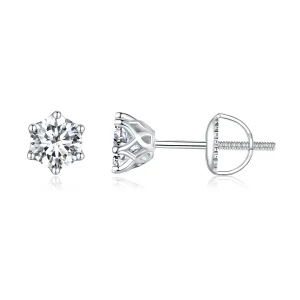 Pandora stílusú 0,5 karátos négykaromos Moissanite fülbevalók - MSE004-S (kép) Pandora stílusú 0,5 karátos négykaromos Moissanite fülbevalók - MSE004-S