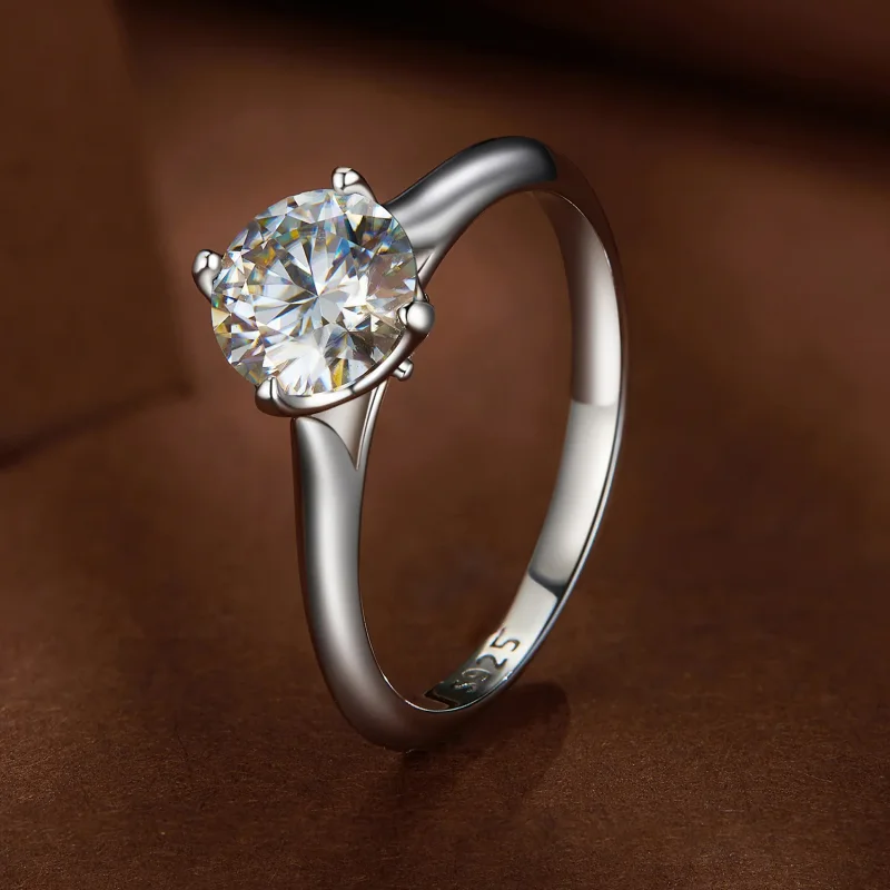 (kép) Pandora stílusú 1 karátos Moissanite eljegyzési gyűrű - MSR033 - Megtekintés 2