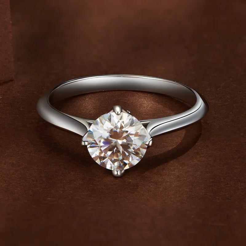 (kép) Pandora stílusú 1 karátos Moissanite eljegyzési gyűrű - MSR033 - Megtekintés 3
