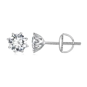 Pandora stílusú 1 karátos Moissanite fülbevalók - MSE019-L (kép) Pandora stílusú 1 karátos Moissanite fülbevalók - MSE019-L