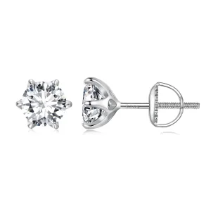 Pandora Stílusú 1 karátos Moissanite gyöngyfülbevalók - MSE021-S (kép) Pandora Stílusú 1 karátos Moissanite gyöngyfülbevalók - MSE021-S